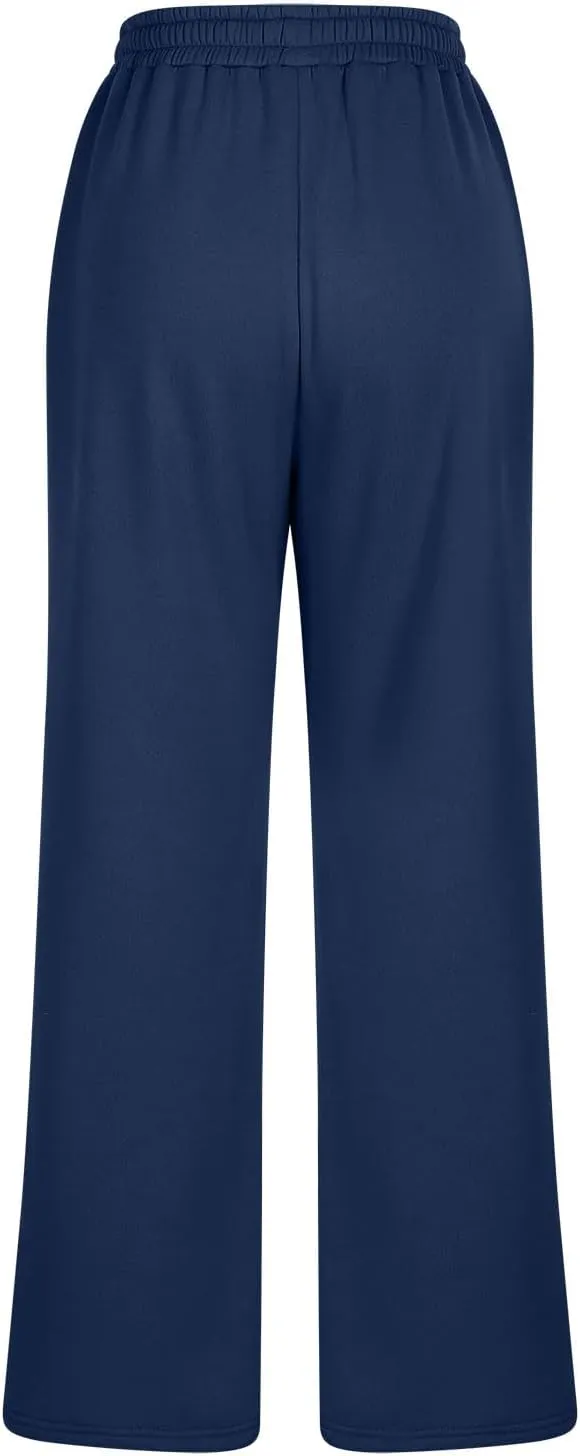SMIDOW Wide Leg Sweatpants for Women High Waisted Loose Flare Pants Casual Fall Baggy Joggers Athletic Lounge Trousers