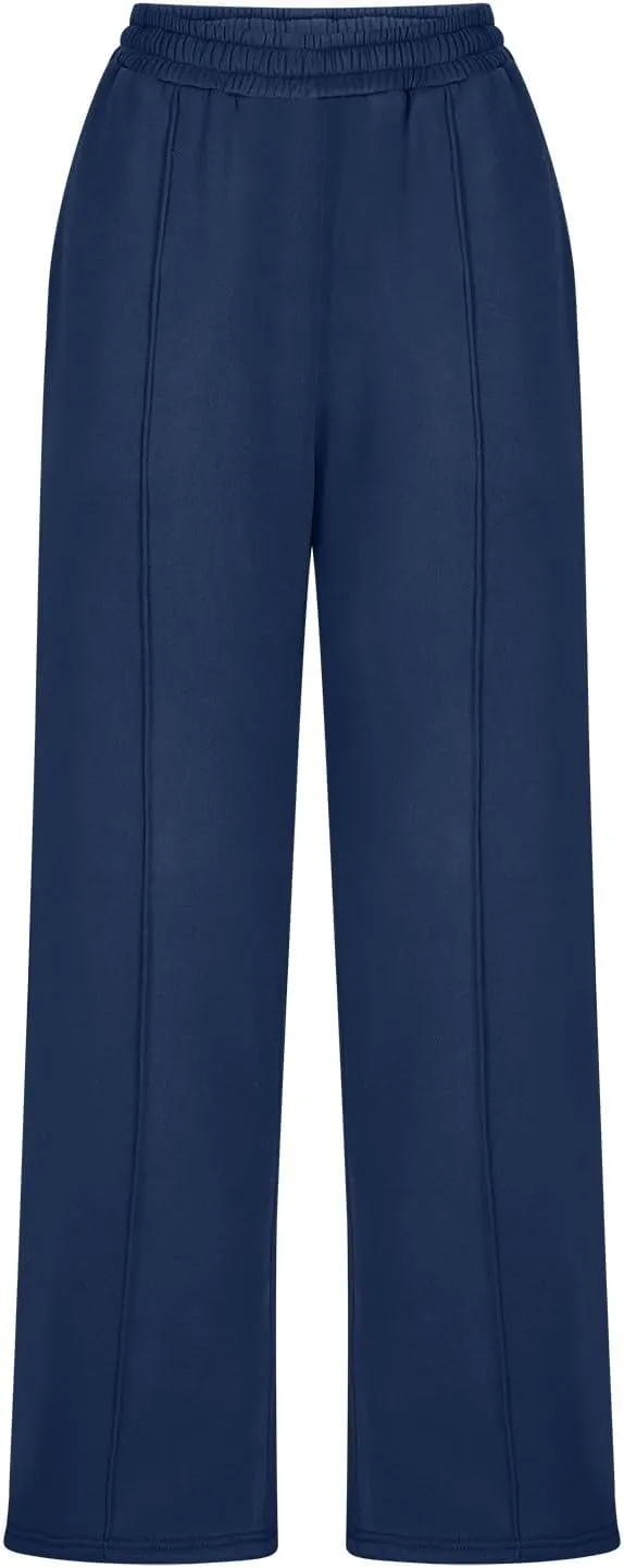 SMIDOW Wide Leg Sweatpants for Women High Waisted Loose Flare Pants Casual Fall Baggy Joggers Athletic Lounge Trousers