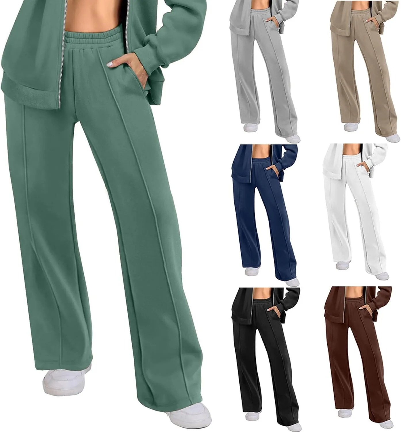 SMIDOW Wide Leg Sweatpants for Women High Waisted Loose Flare Pants Casual Fall Baggy Joggers Athletic Lounge Trousers