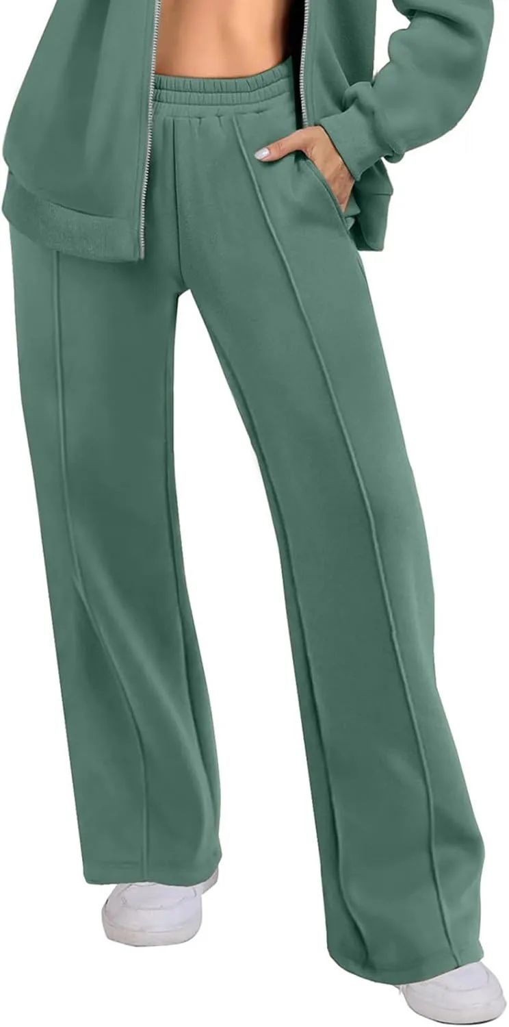 SMIDOW Wide Leg Sweatpants for Women High Waisted Loose Flare Pants Casual Fall Baggy Joggers Athletic Lounge Trousers