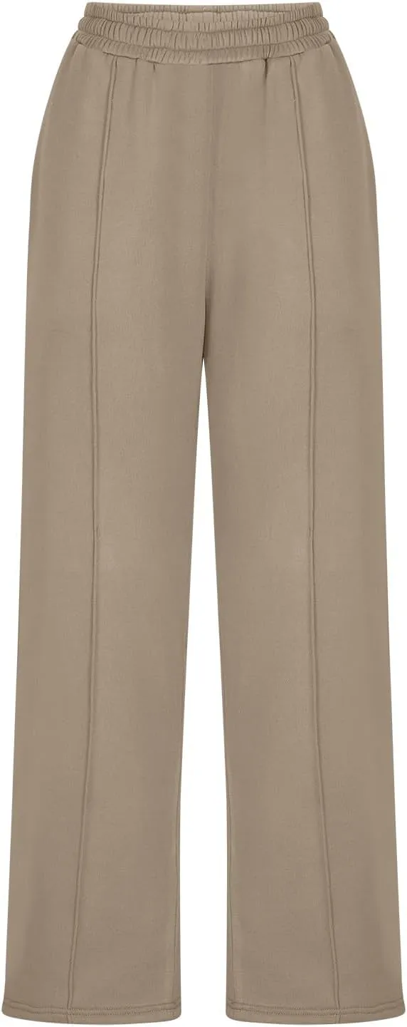 SMIDOW Wide Leg Sweatpants for Women High Waisted Loose Flare Pants Casual Fall Baggy Joggers Athletic Lounge Trousers