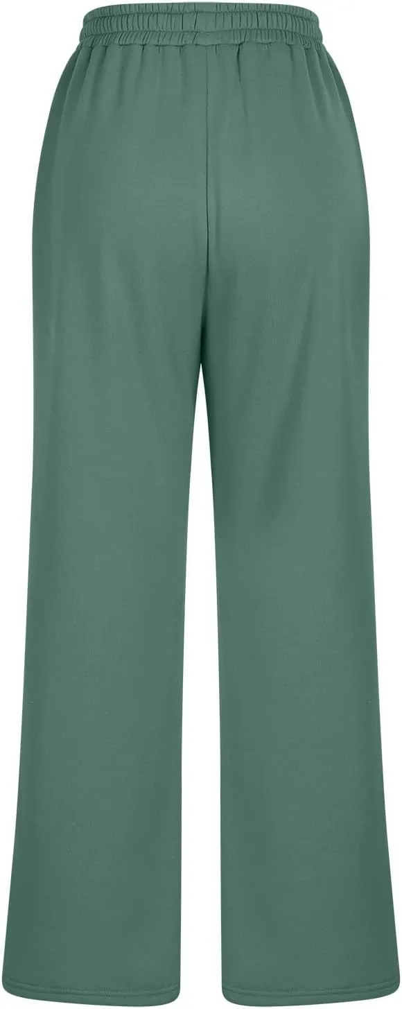 SMIDOW Wide Leg Sweatpants for Women High Waisted Loose Flare Pants Casual Fall Baggy Joggers Athletic Lounge Trousers