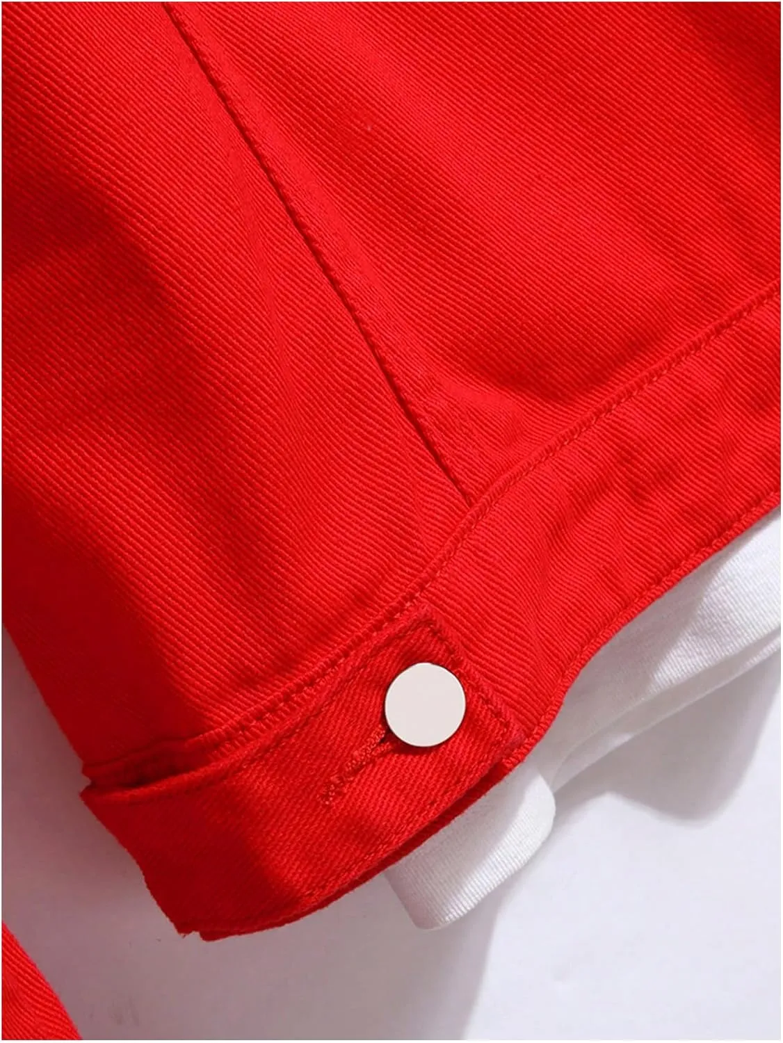 SOLY HUX Men's Denim Jacket Letter Graphic Button Down Flap Pocket Long Sleeve Streetwear Jacket