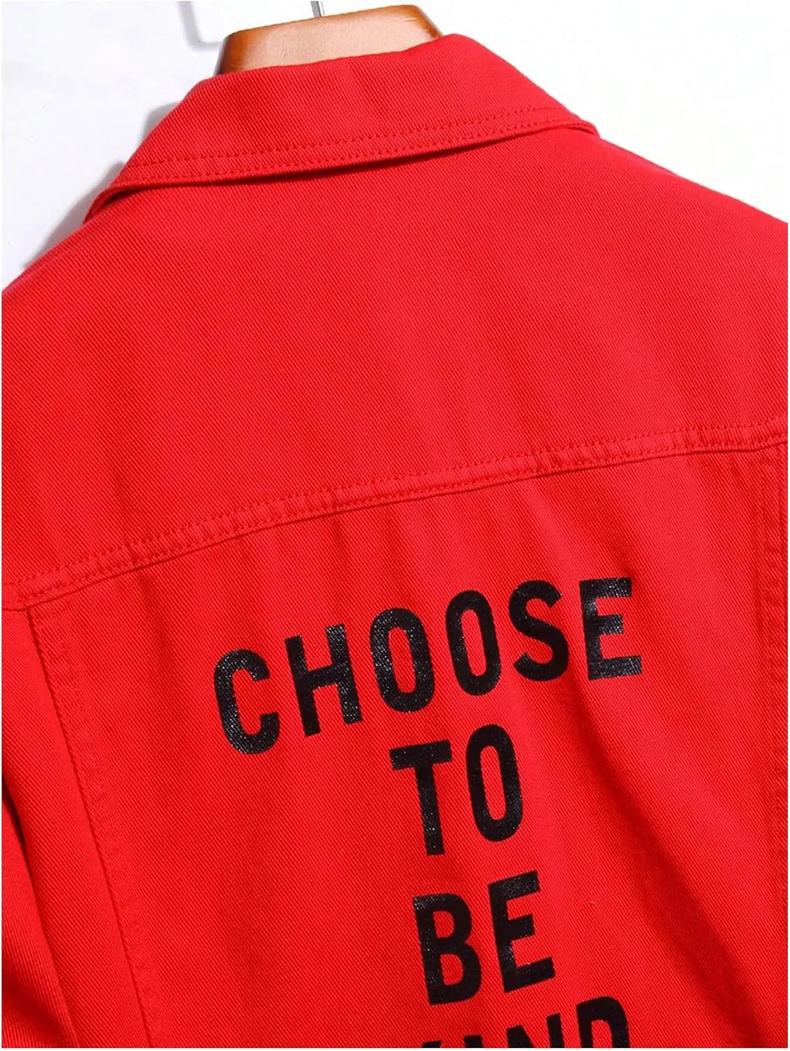 SOLY HUX Men's Denim Jacket Letter Graphic Button Down Flap Pocket Long Sleeve Streetwear Jacket