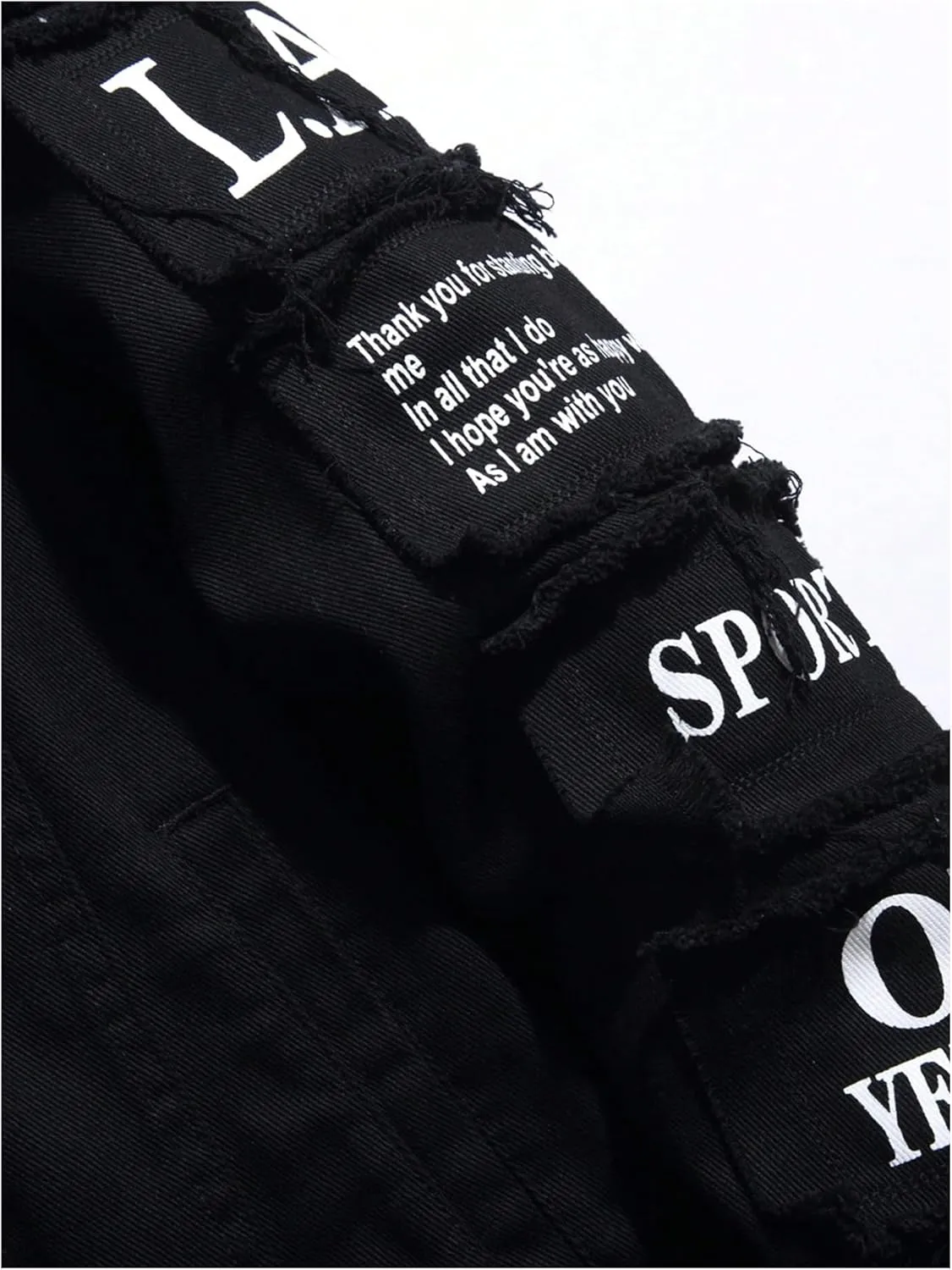SOLY HUX Men's Denim Jacket Letter Graphic Button Down Flap Pocket Long Sleeve Streetwear Jacket