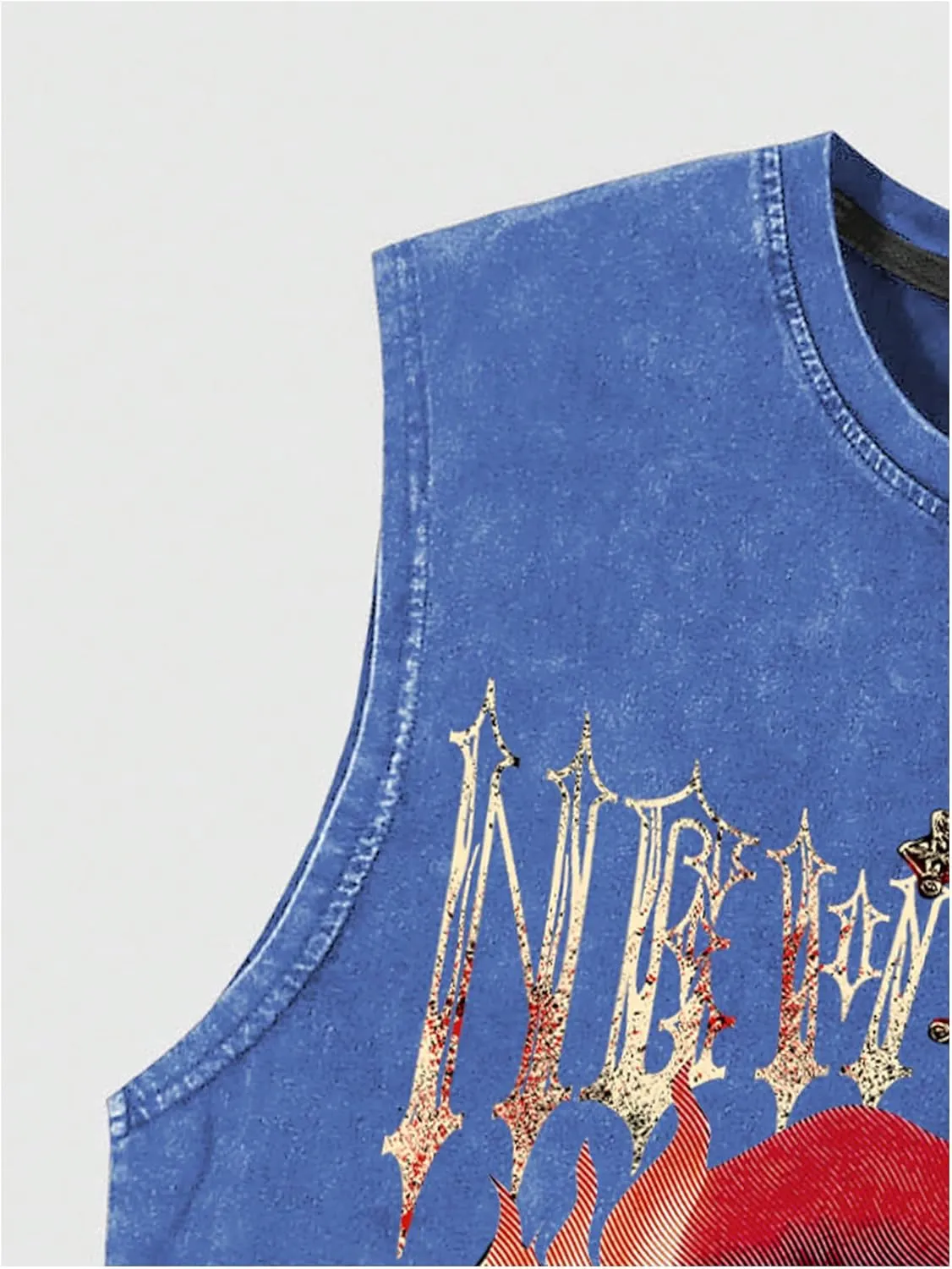 SOLY HUX Men's Summer Gothic Tank Top Graphic Print Distressed Sleeveless Shirts Vintage Hip-hop Vest