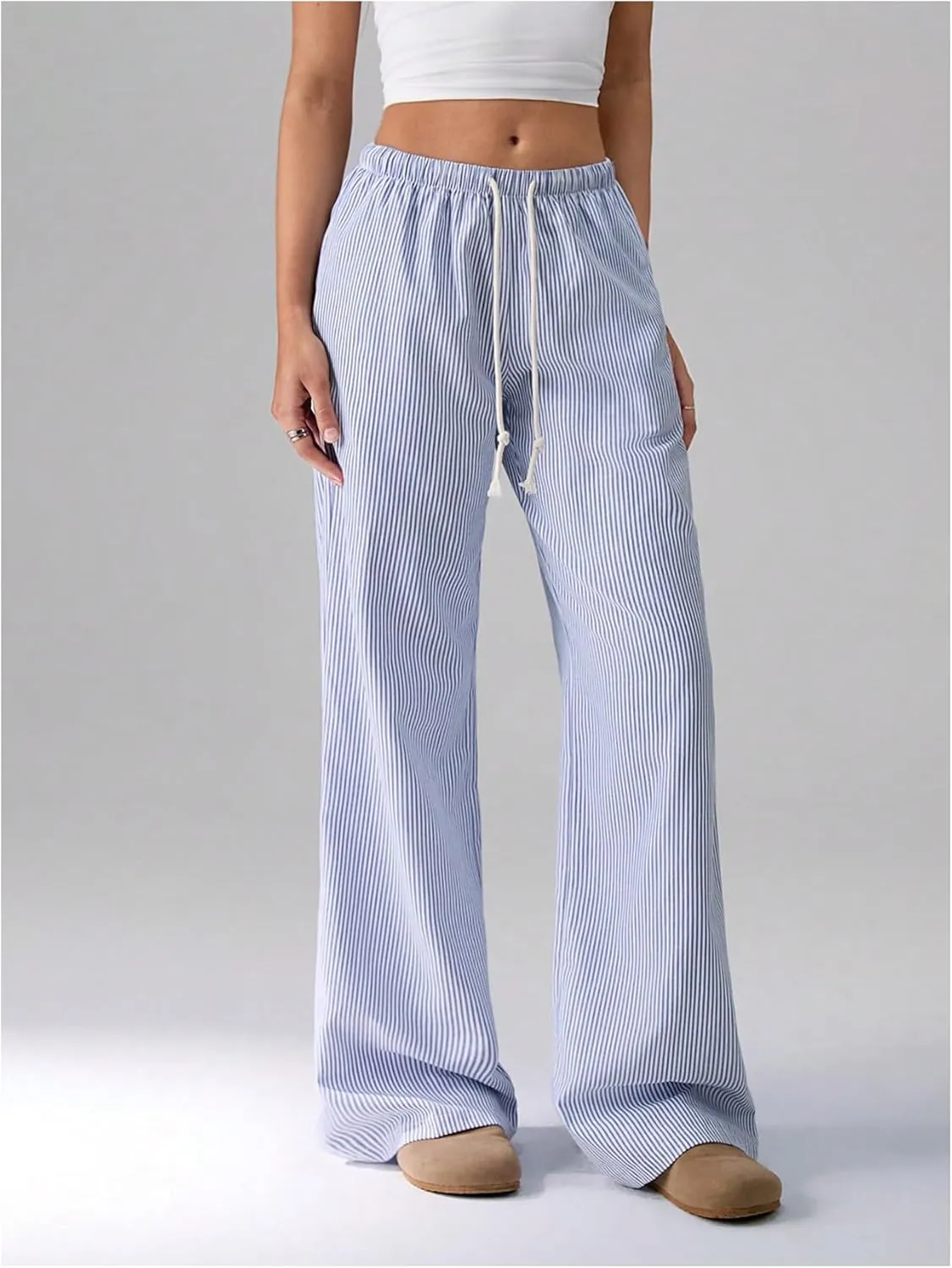 SOLY HUX Women's Drawstring Straight Leg Baggy Pants Casual Lounge Pants Trousers with Pocket