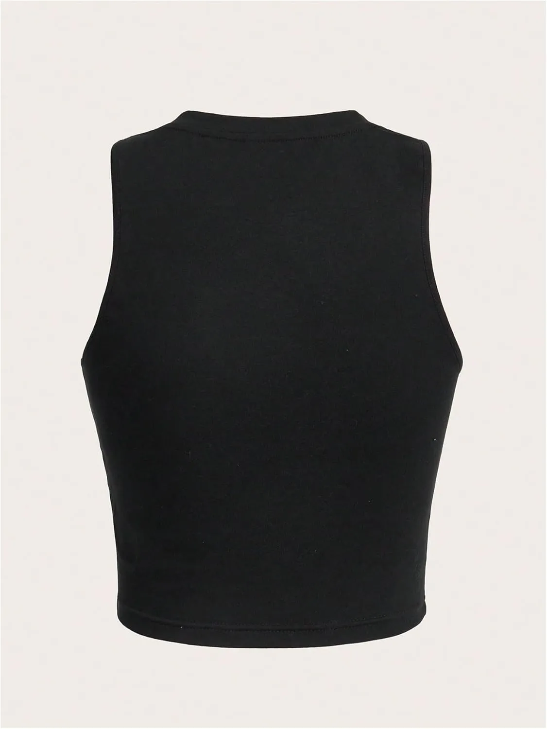 SOLY HUX Women's Letter Graphic Tank Top Notched V Neck Sleeveless Summer Crop Tops Streetwear