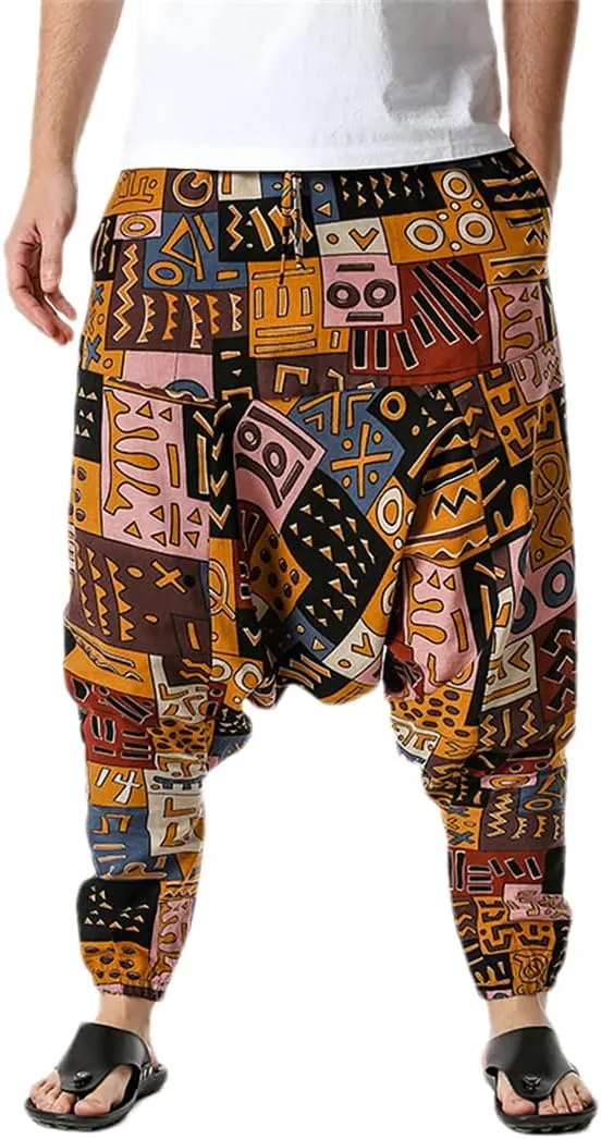 Spring and Autumn Men's Printed Harem Pants Casual Jogging Fitness All-Match Pants