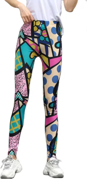 Spring Women's Leopard Pants Stretch Leggings Printed Striped Pants Camouflage Trousers for Workout Running Yoga