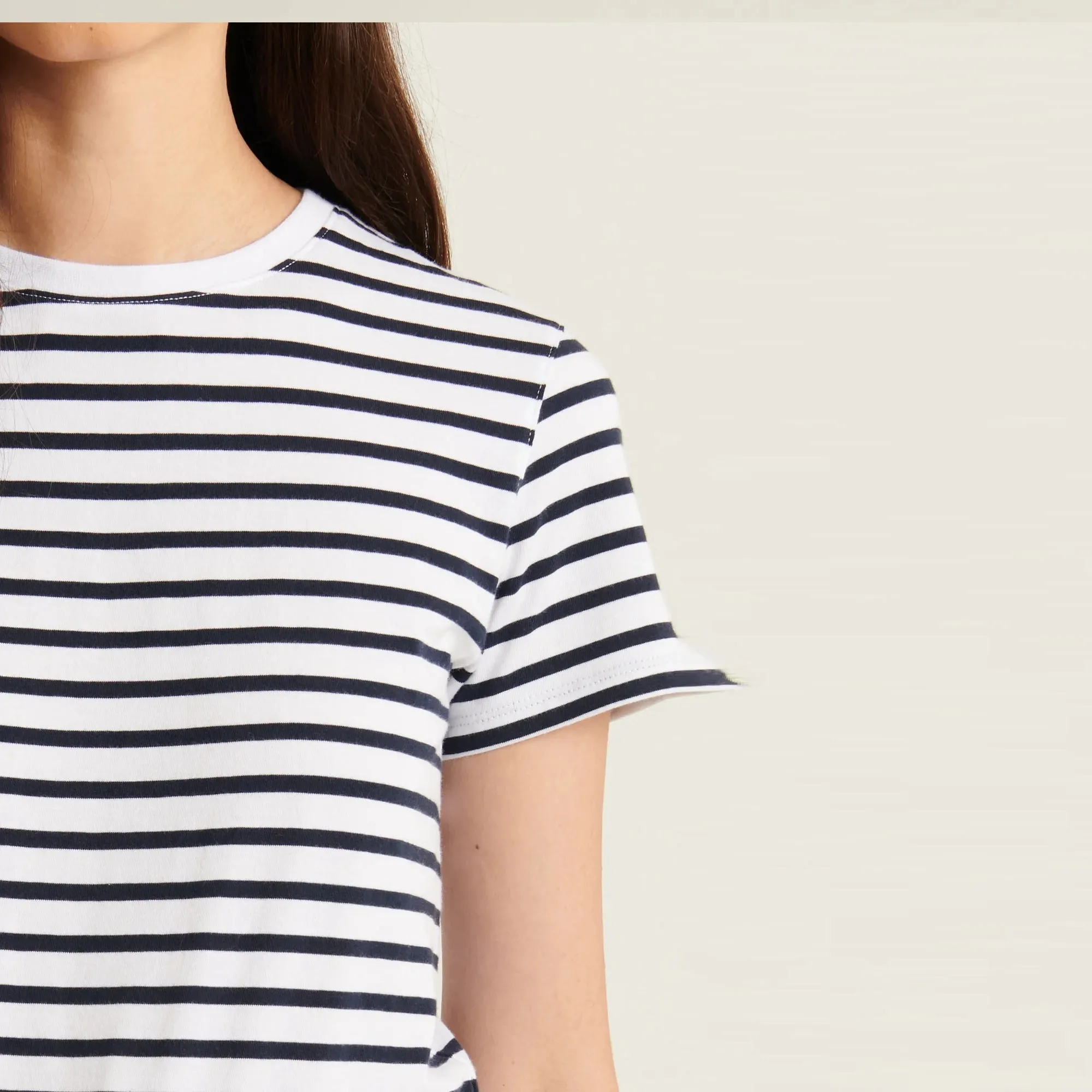 SS Iconic Classic Stripe Crew (White)