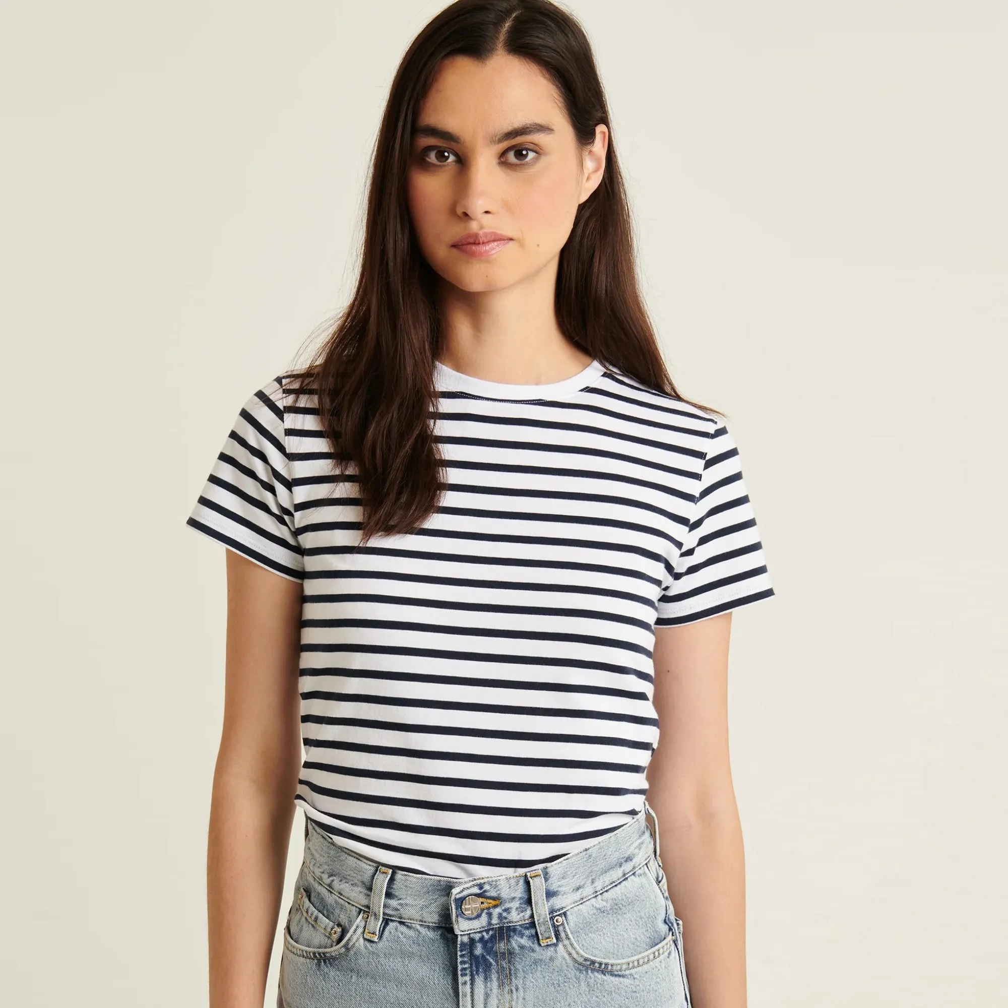 SS Iconic Classic Stripe Crew (White)