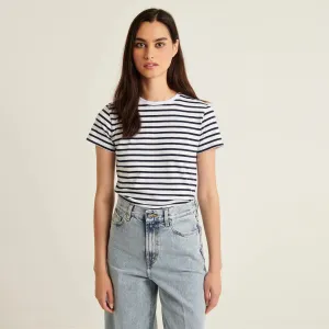 SS Iconic Classic Stripe Crew (White)