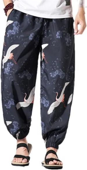 Streetwear Men's Harem Pants Harajuku Style Printing Woman Trousers Drawstring Sweatpants
