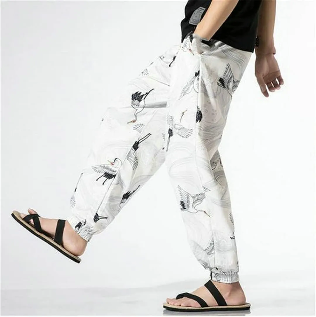 Streetwear Men's Harem Pants Harajuku Style Printing Woman Trousers Drawstring Sweatpants