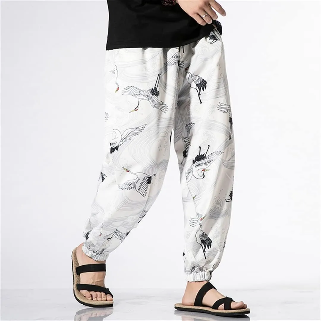 Streetwear Men's Harem Pants Harajuku Style Printing Woman Trousers Drawstring Sweatpants