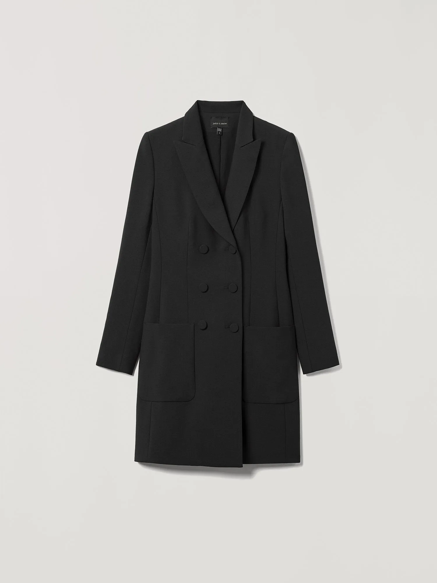 Stretch wool tuxedo dress