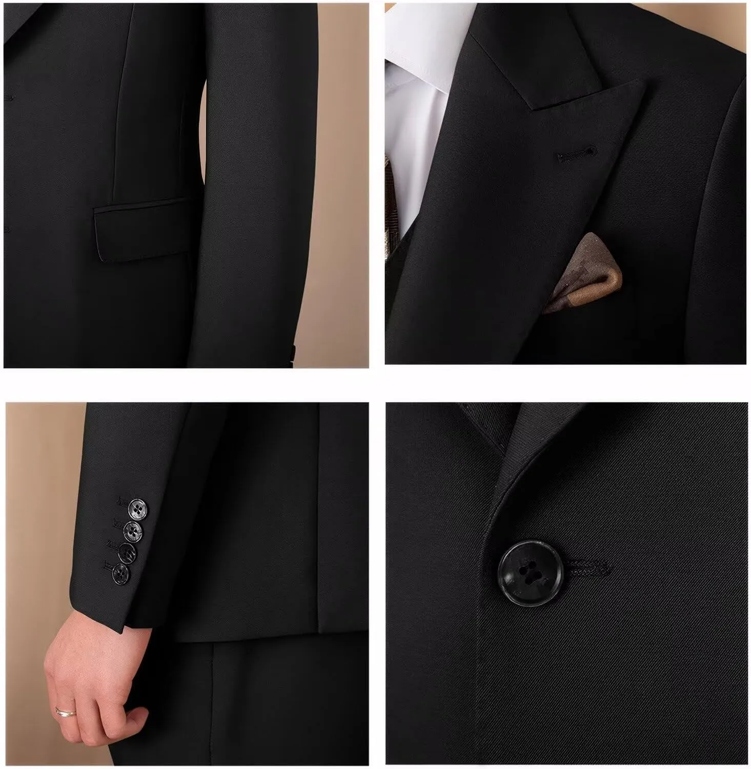 Suit for Men Wedding Slim Fit 3 Piece Set Blazer Jacket Vest Pants Tuxedo Suits for Groomsmen Business Prom Party Sport Coat