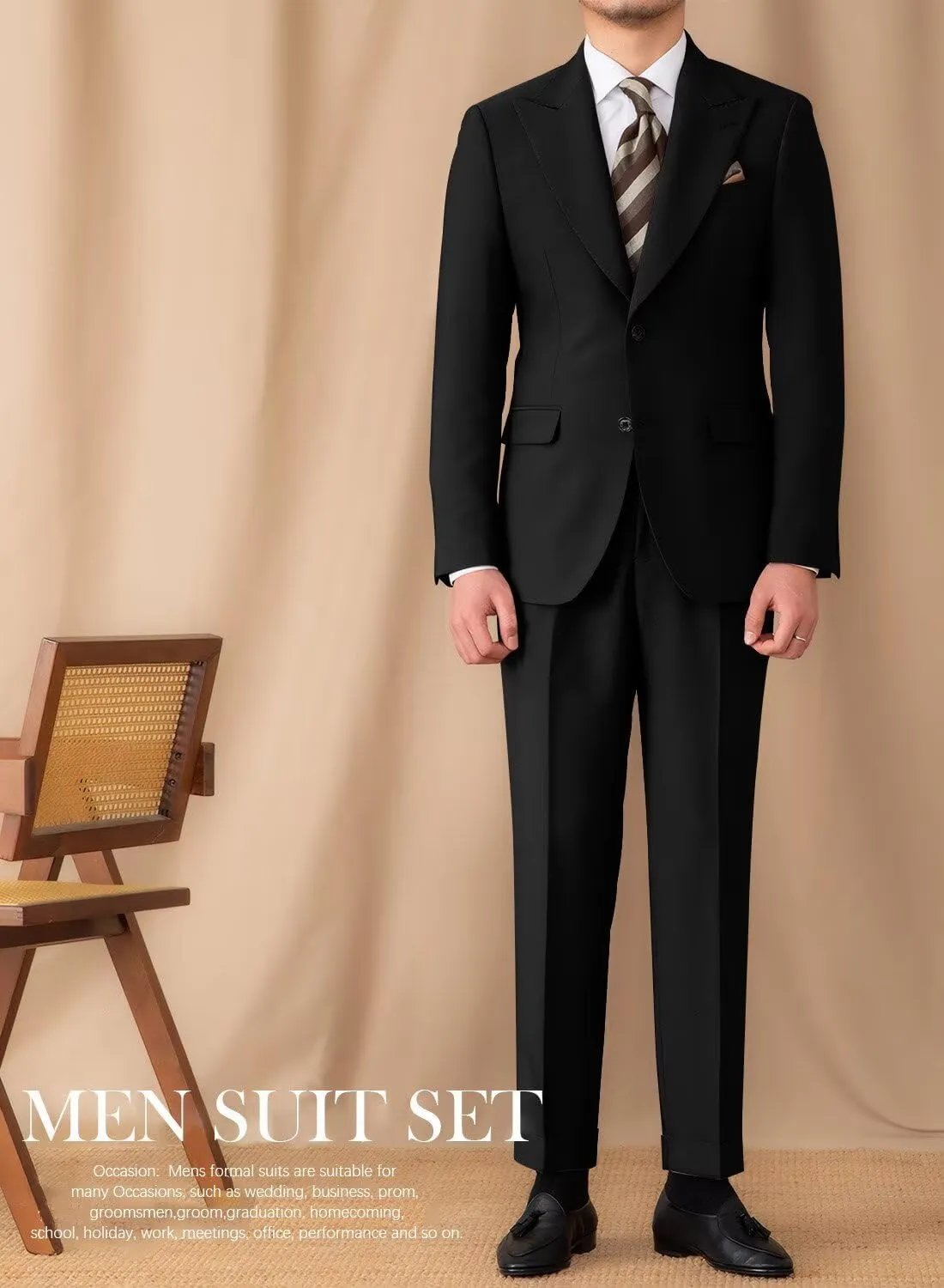 Suit for Men Wedding Slim Fit 3 Piece Set Blazer Jacket Vest Pants Tuxedo Suits for Groomsmen Business Prom Party Sport Coat