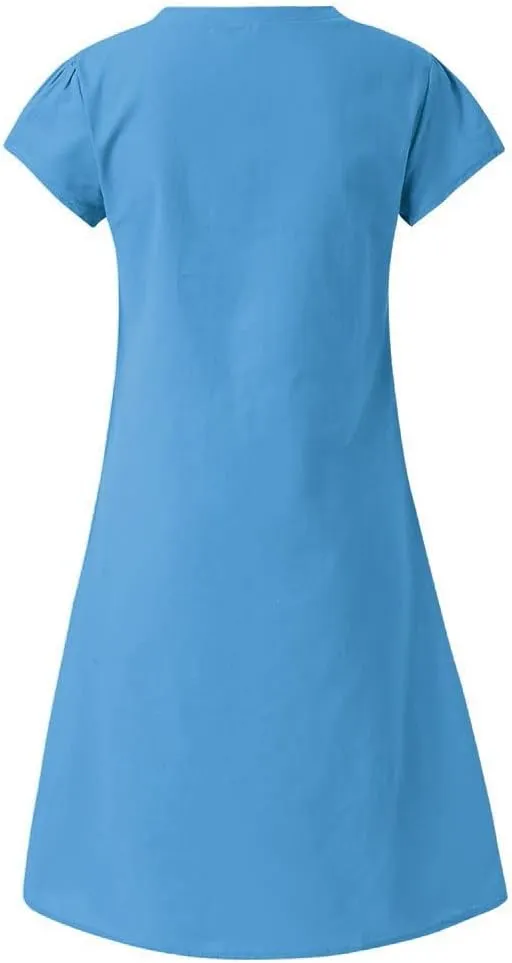 Summer Casual T Shirt Dresses for Women 2024 Plus Size Ladies Dress Womens Slim Dresses 2024 Cotton Linen Dresses