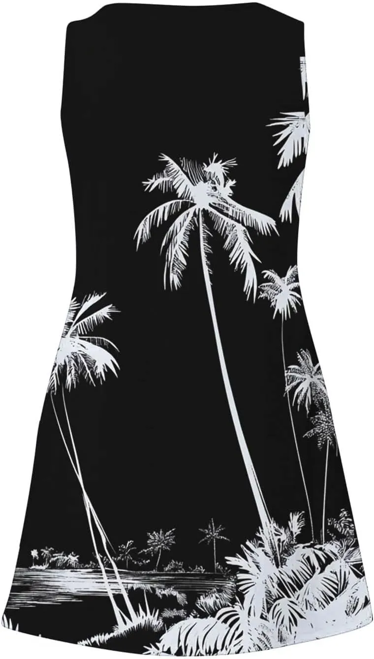 Summer Dresses 2025 Women Casual V Neck Sleeveless Sundresses Hawaiian Tank Dress Boho Beach Dresses Swimsuit Coverup