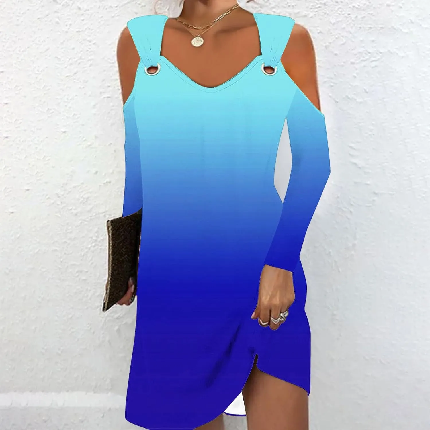 Summer Dresses for Women 2024 Sleeveless midi Dress for Women Cami Flowy Dresses Crew Neck Cold Shoulder Sundresses