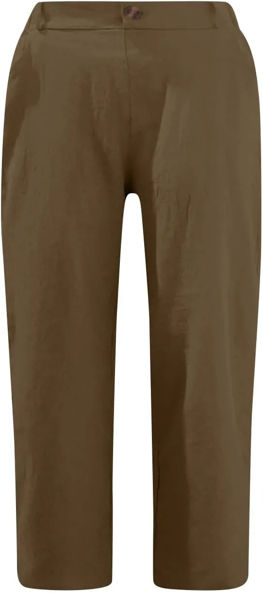 Summer Knee Length Pants for Women Vacation Cropped Trouser Beach Casual Capri Pants Trendy Beachwear Capris Clothes