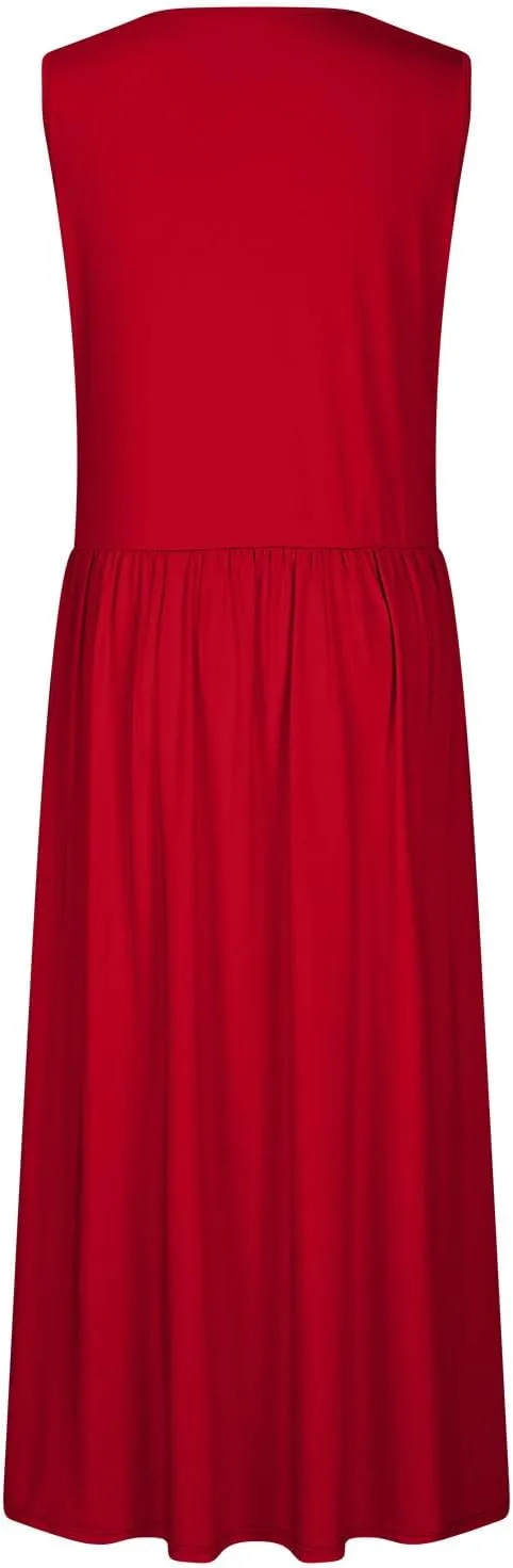Summer Maxi Dresses for Women 2025 Sleeveless Formal Ruched High Waisted Long Sundress Flowy Beach Tank Dress Clothes