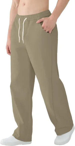 Susclude Mens Baggy Pants Wide Leg Summer Casual Pants Y2k Lightweight Elastic Waist Drawstring 2025 Trendy Pants