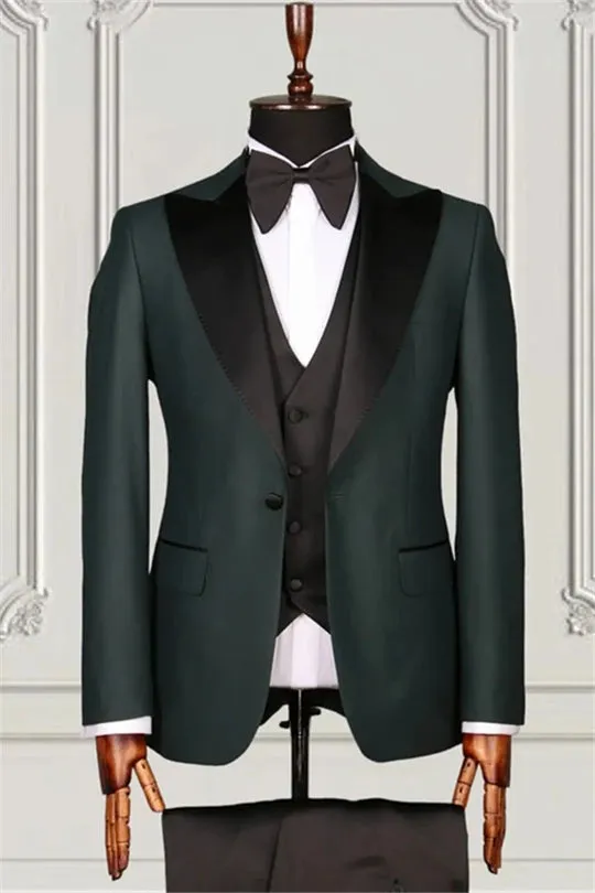 Suzhoufashion Classic Gray Three Pieces Peaked Lapel Formal Business Suits