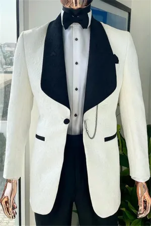 Suzhoufashion Keali Dark Blue Shawl Lapel Slim Fit Wedding Men Suits