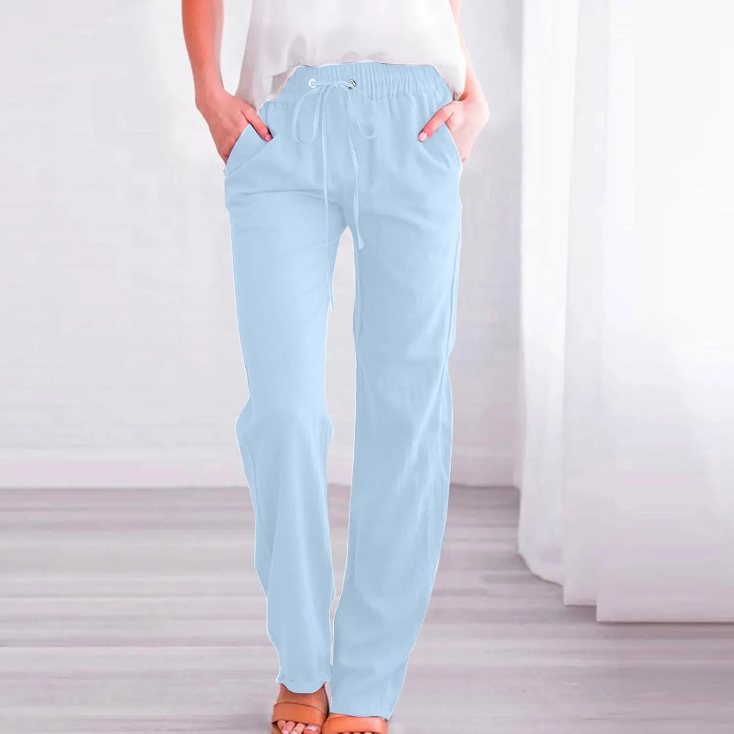 Sweater Wide Leg Pants Winter Velvet Work Slacks with Pockets Wide Leg Wide Leg