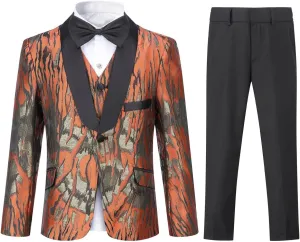 SWOTGdoby Boys Dress Suits 3 Piece Slim Fit Kids Tuxedo Suits for Boys Formal Blazer Jacket Pants Vest Wedding Party Prom