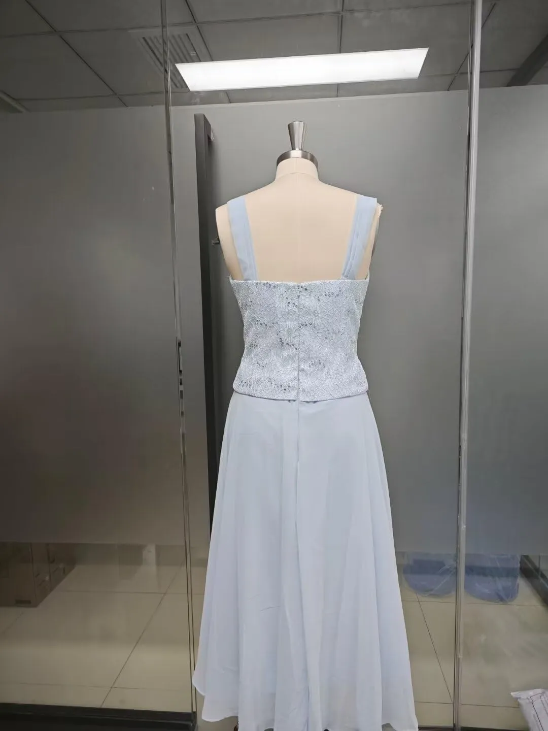 Tea Length Mother of The Bride Dresses with Jacket 2 Piece Foemal Wedding Guest Dresses Chiffon Lace Evening Gowns