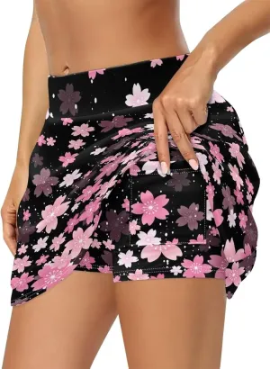 Tennis Skirts for Women with Shorts Pockets High Waisted Athletic Golf Skort Workout Peak Ball Mini Skirt