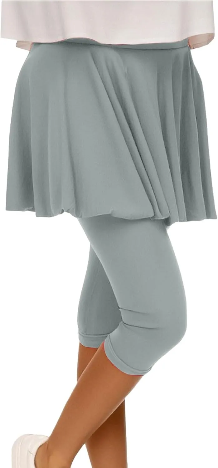 Tennis Skirts for Women Yoga Golf Pants Skorts Womens Capri Leggings with Pockets Skirted Gym Legging with Athletic Skirt