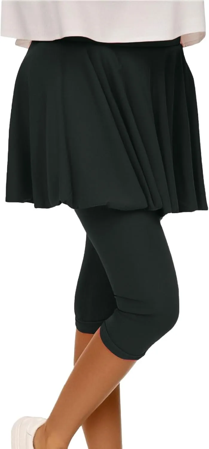 Tennis Skirts for Women Yoga Golf Pants Skorts Womens Capri Leggings with Pockets Skirted Gym Legging with Athletic Skirt