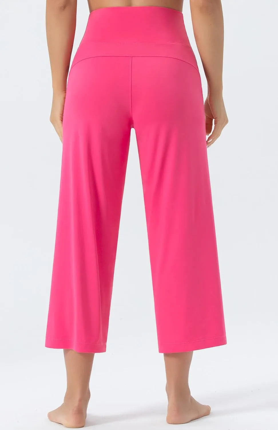 Tmustobe Womens Lounge Yoga Capris Pants Bootleg Tummy Control High Waist Workout Flare Crop Pants with Pockets