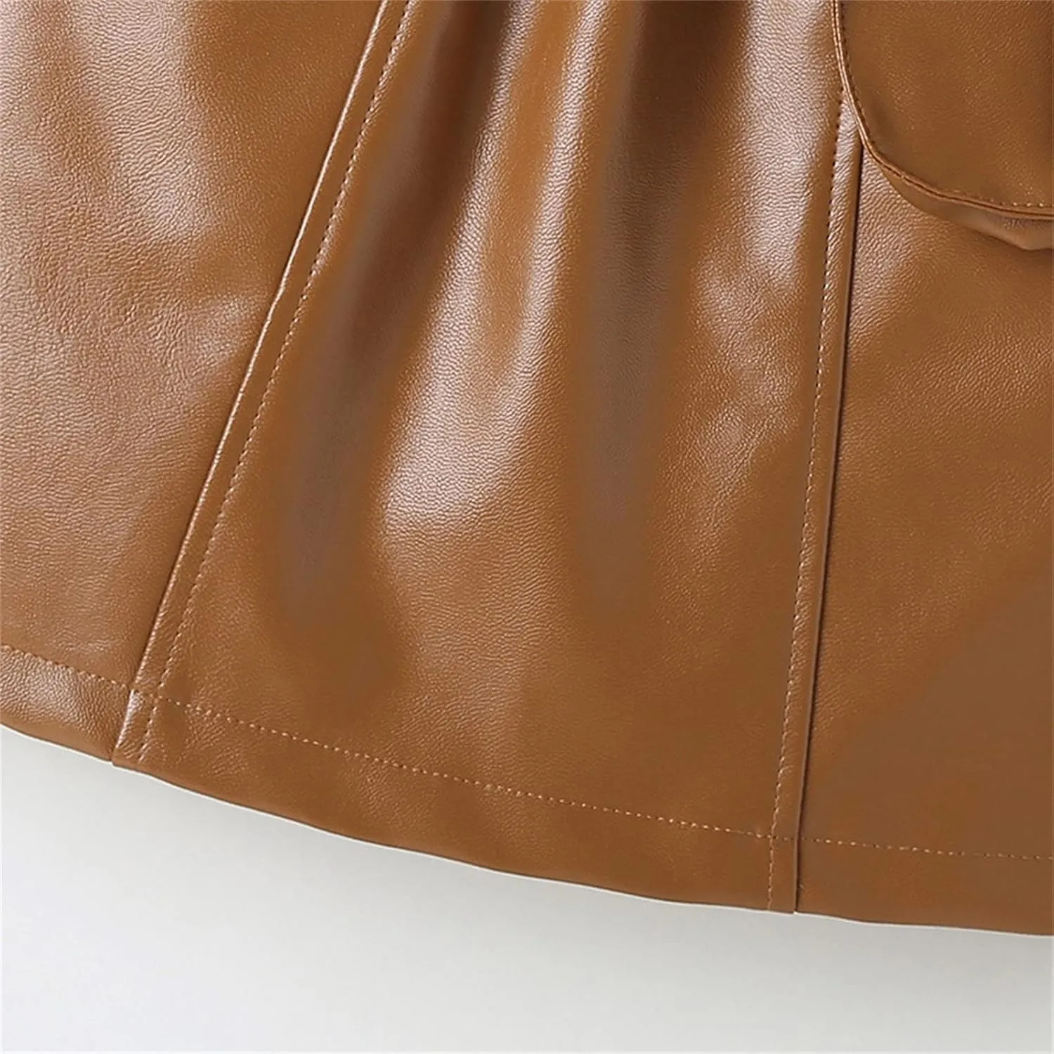 Toddler Girls Faux Leather Skirt Elastic High Waisted PU Leather Short Mini Skirts for Kids Girls Fashion Clothes