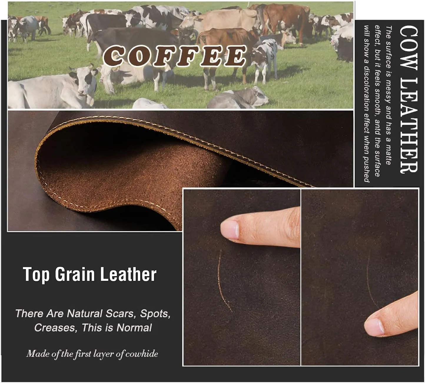 Top Grain Genuine Leather Clutch Bag Wallet with Wristlet for Man & Woman, Handmade Retro Design, 2 Zipper Pockets & Multiple Slots, RFID Large Capacity for Cards/Phone/Check/Money/Coin, Coffee