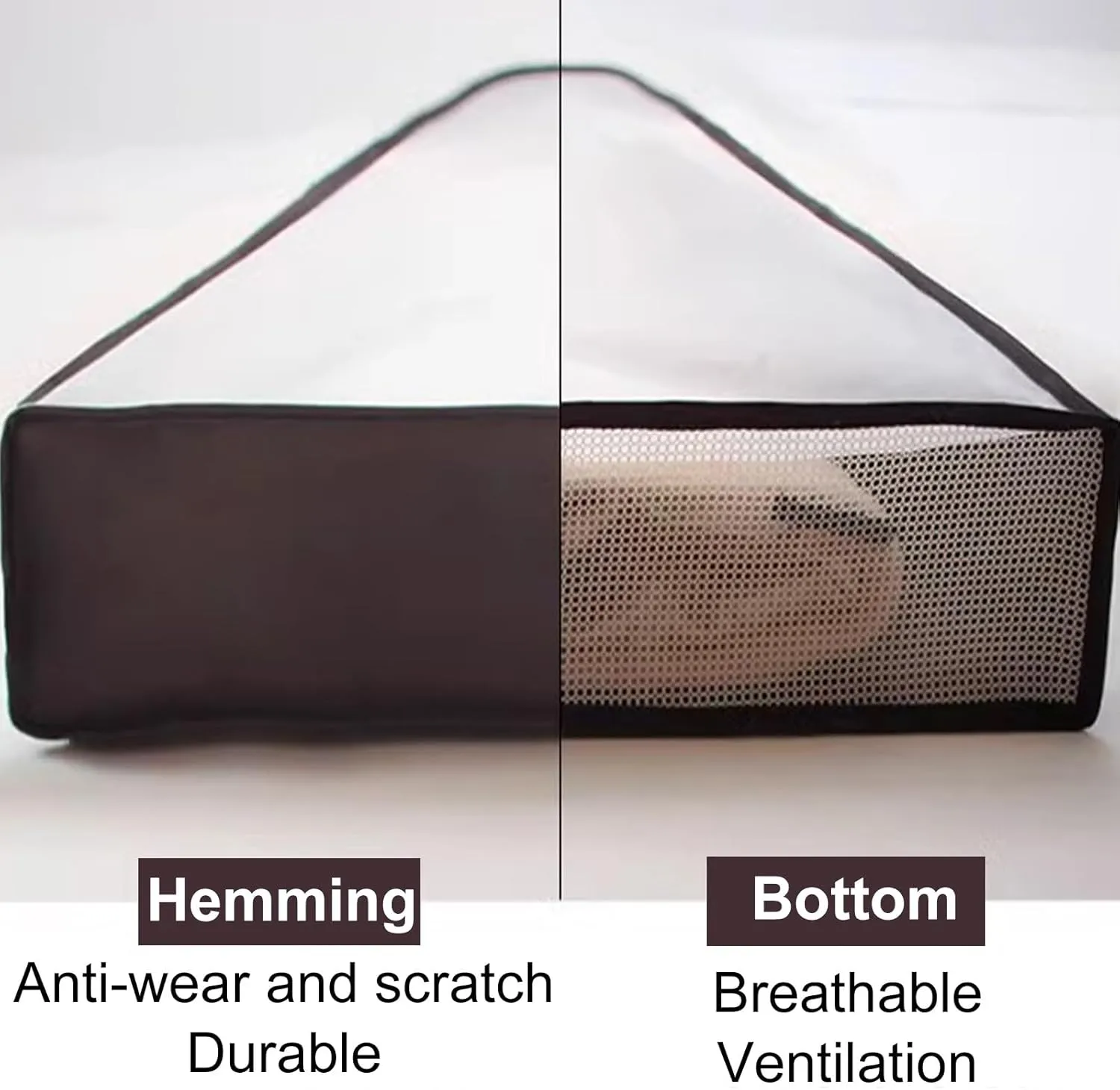 Translucent Garment Bags for Hanging Clothes, 4IN Wide Dress Bag Oxford Cloth, Mesh Bottom, for Home StorageApartment(Brown,60x10x150cm/24x4x59in)