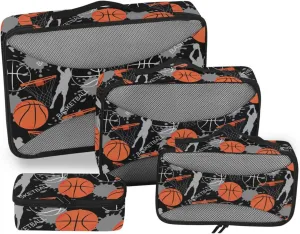 Travel Bags Organizer for Luggage 4 Set Luggage Packing Cubes Suitcase Packing Cubes for Travel Paxking Cubes Basektball Icorn