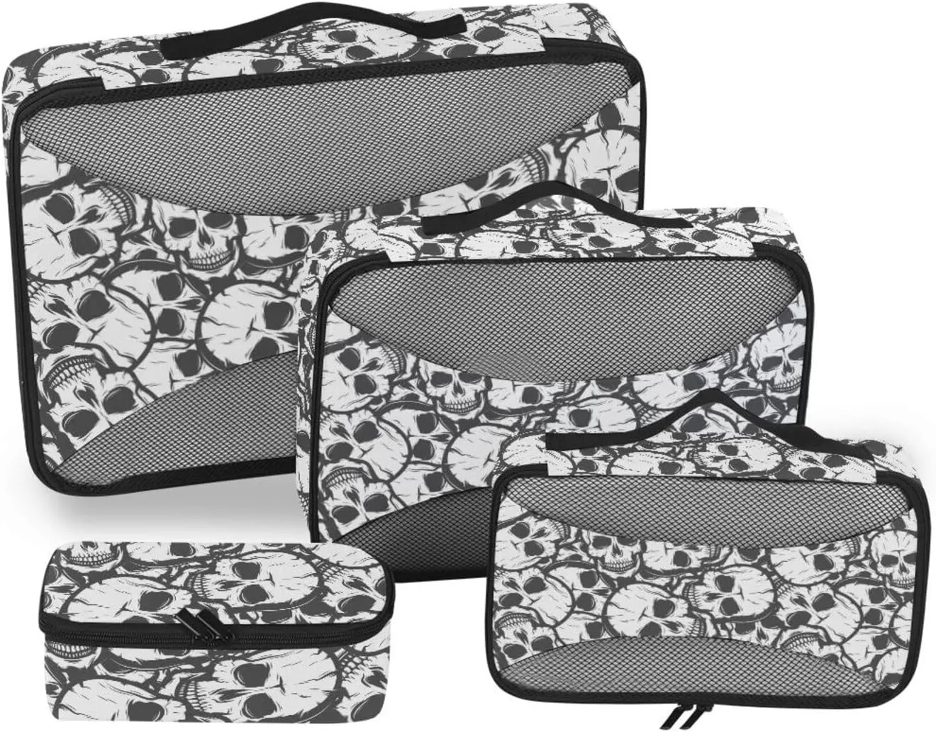 Travel Cubes for Packing 4 Set Luggage Cubes for Packing Luggage Packing Cubes for Travel Packing Cubea Skulls Vector
