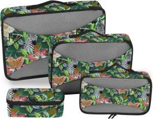 Travel Cubes for Packing 4 Set Luggage Organizer Luggage Packing Cubes for Travel Packing Cuves Tropical