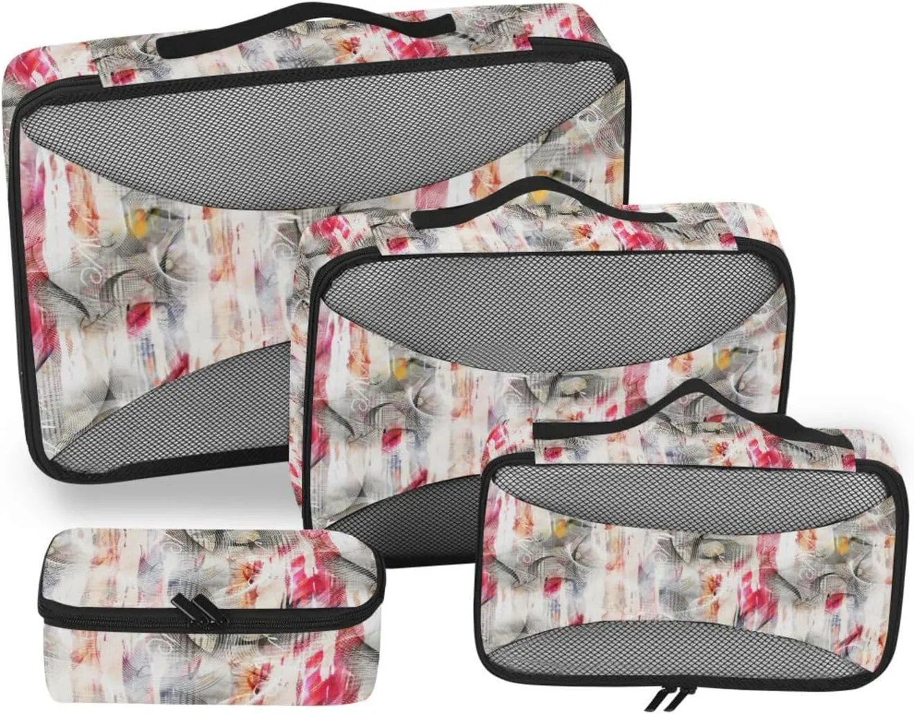 Travel Cubes for Packing 4 Set Luggage Organizers for Suitcase Packing Cubes Travel Pcking Cubes Watercolor