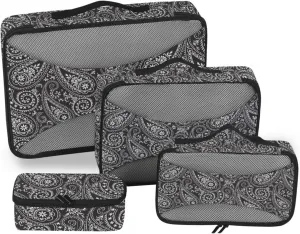 Travel Cubes for Packing 4 Set Suitcase Organizer Bags Packing Organizers for Luggage Packing Cunes Paisley
