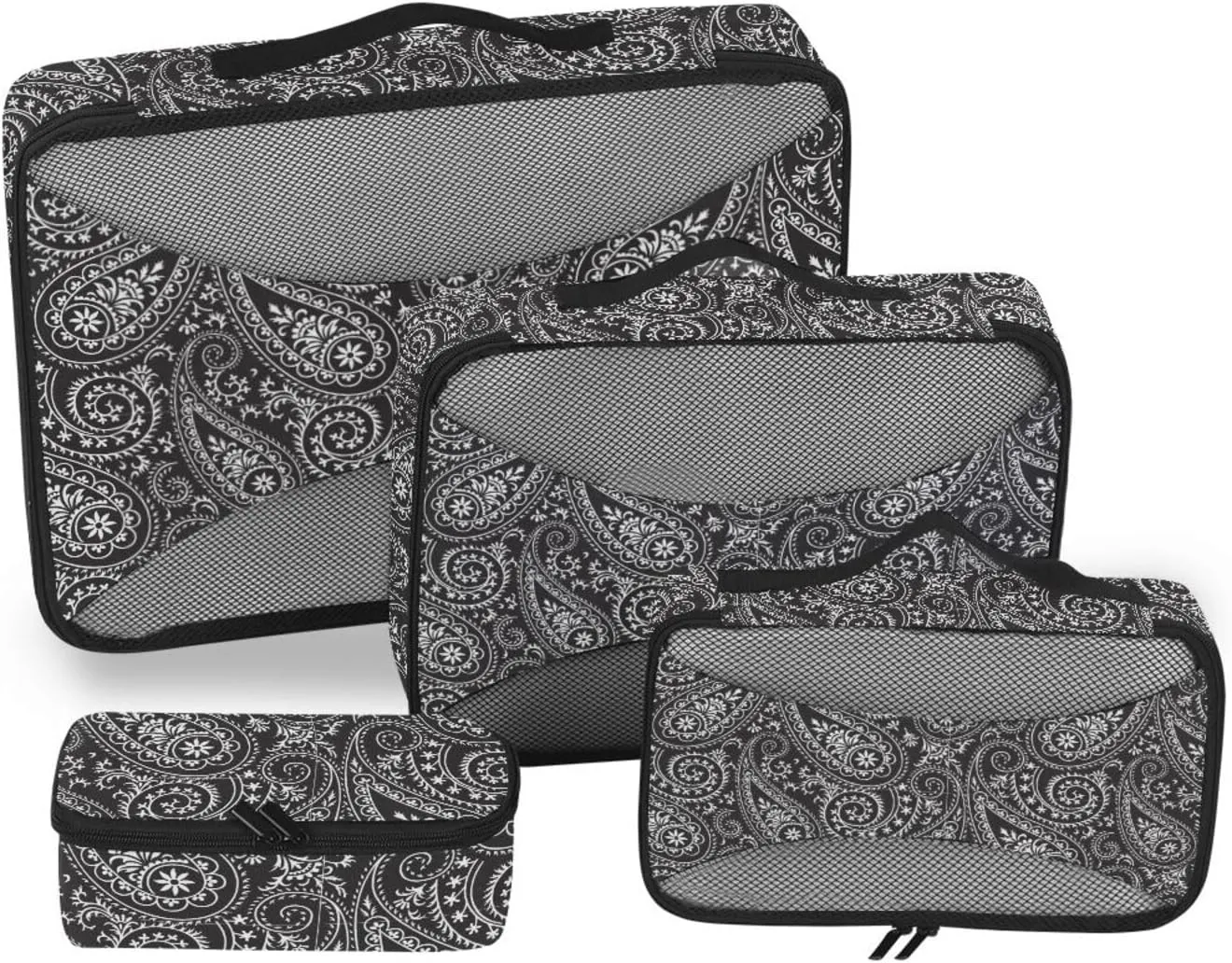 Travel Cubes for Packing 4 Set Suitcase Organizer Bags Packing Organizers for Luggage Packing Cunes Paisley