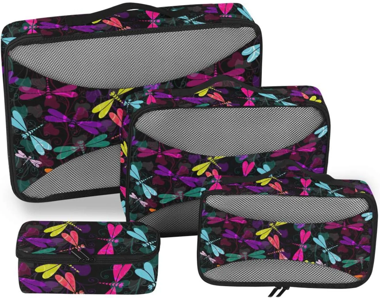 Travel Cubes for Packing Set of 4 Luggage Bags Organizers Packing Cubes for Luggage Packing Cubed Colored Butterfly