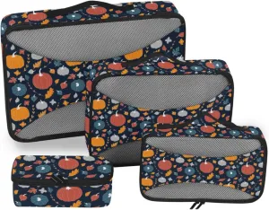 Travel Packing Cubes 4 Set Luggage Packing Cubes Travel Bag Organizer for Luggage Packimg Cubes Fall Pumpkins