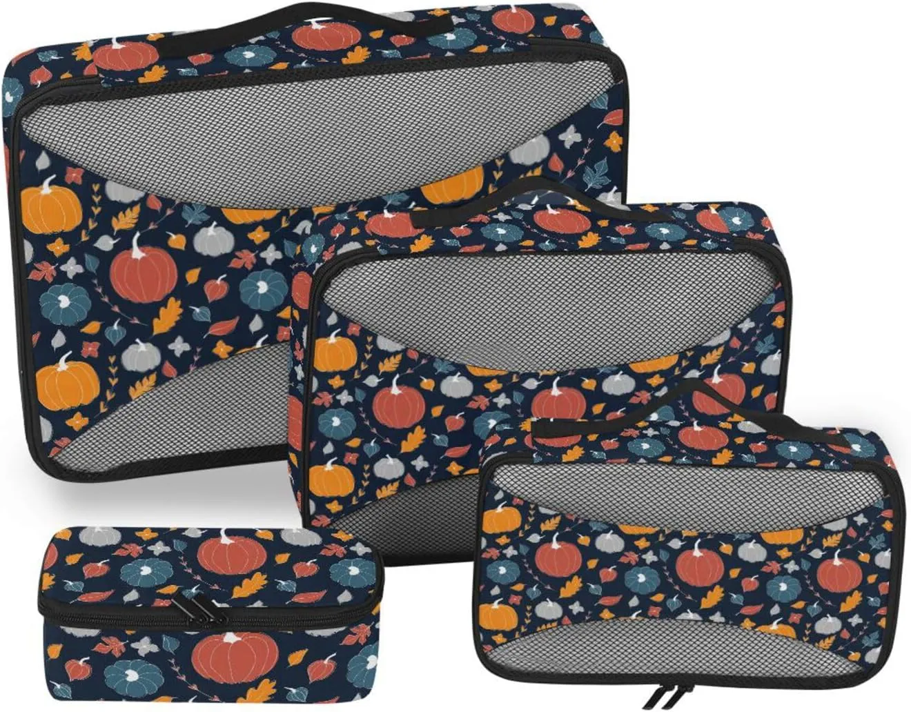 Travel Packing Cubes 4 Set Luggage Packing Cubes Travel Bag Organizer for Luggage Packimg Cubes Fall Pumpkins